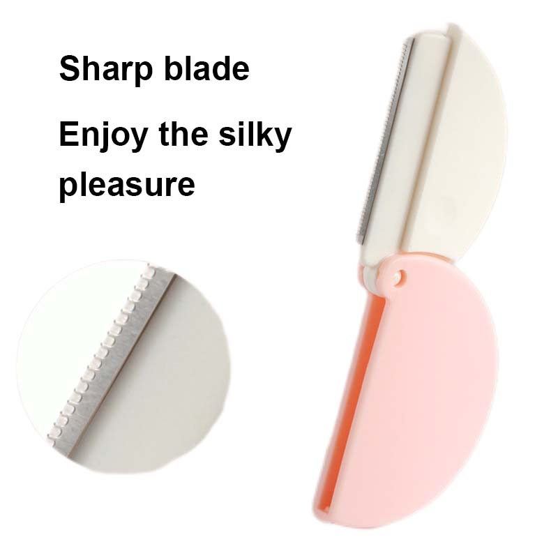 HROR 2 PCS New Round Compact and Exquisite Folding Clamshell Eyebrow Trimmer