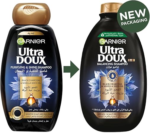 Garnier Ultra Doux Shampoo With Black Charcoal & Black Seed Oil 400 ml