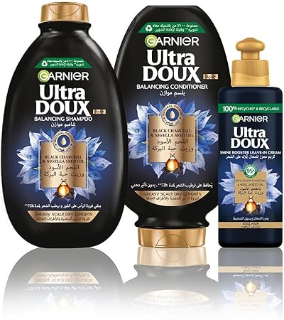Garnier Ultra Doux Shampoo With Black Charcoal & Black Seed Oil 400 ml